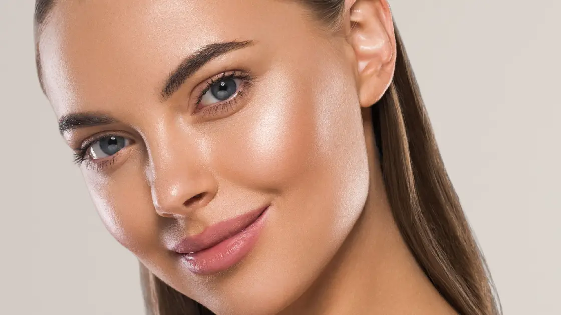 Close-up of woman with smooth, glowing skin after Detox Gua Sha Facial in Greenwood Village, CO